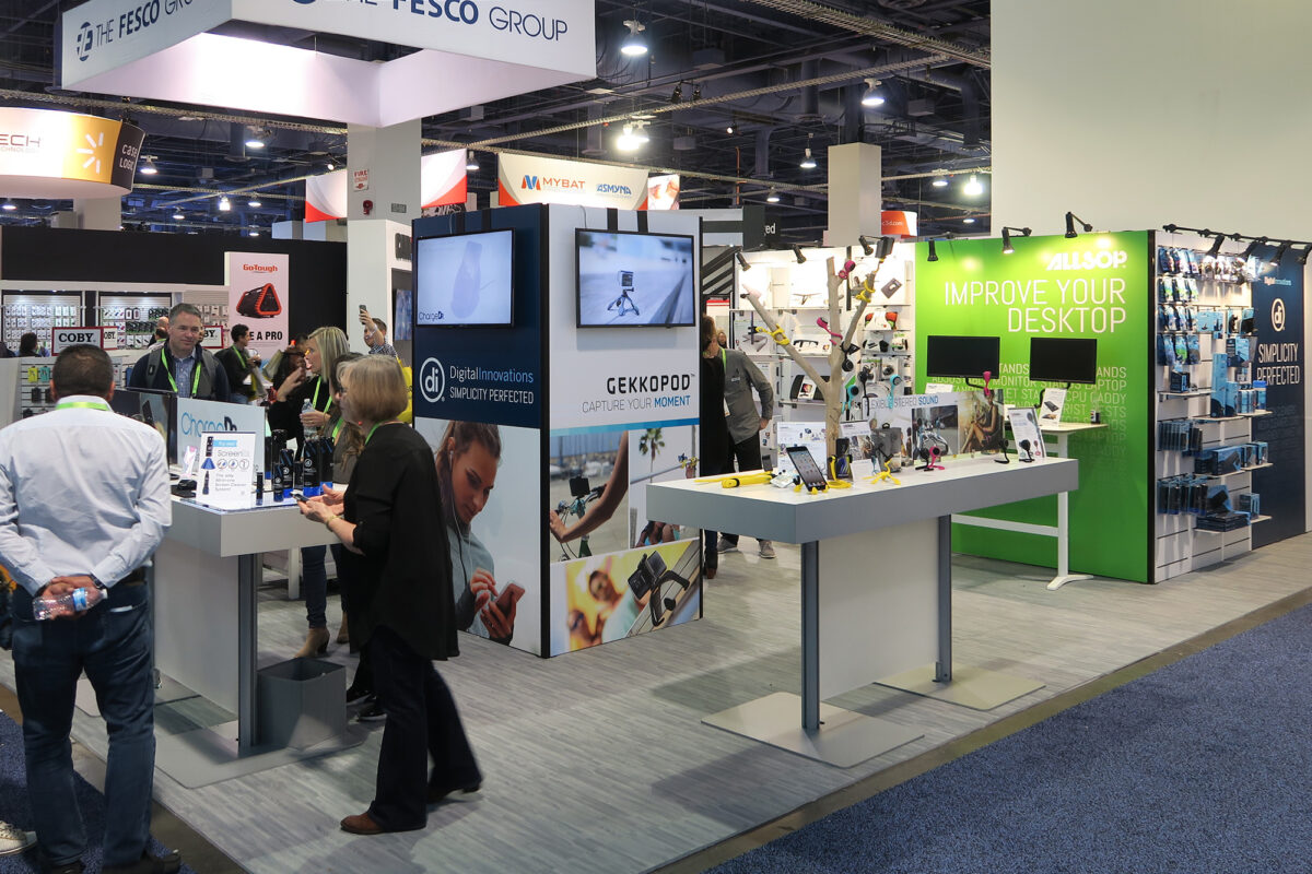 Photo of The Allsop, Inc. booth at the Consumer Electronics Show.